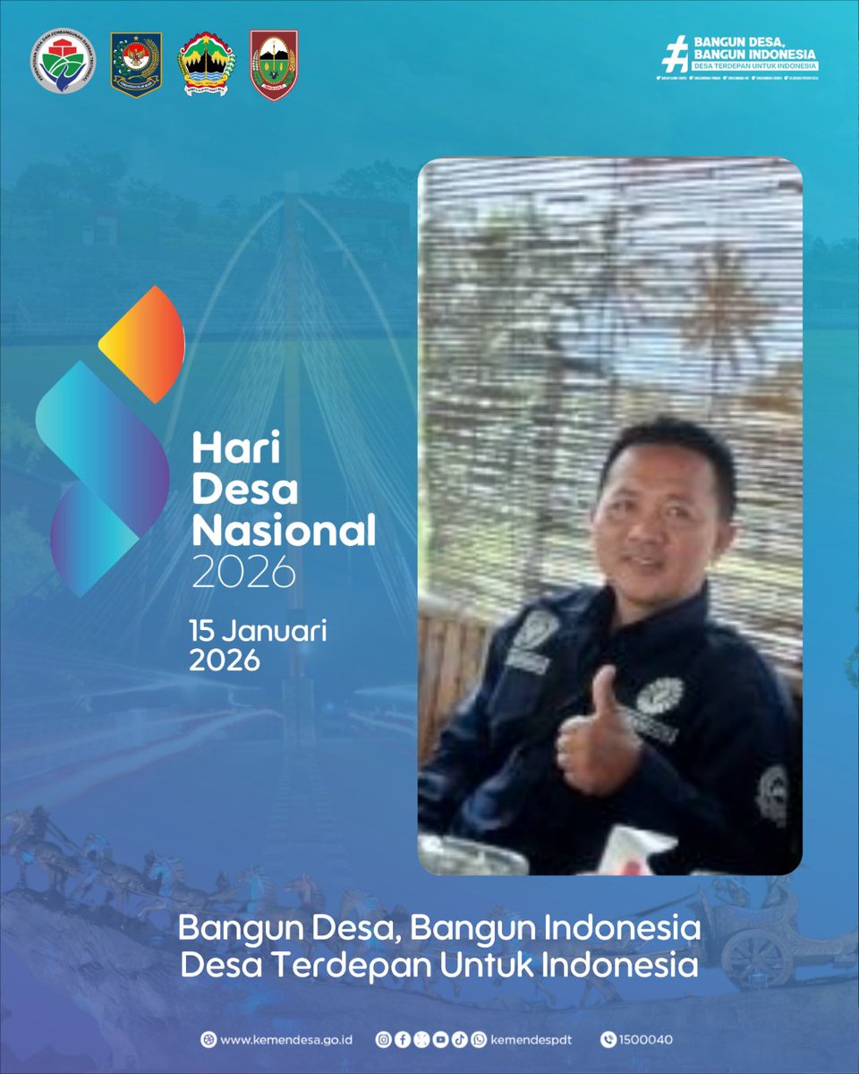 SEMARAK HARI DESA NASIONAL 2026
Bangun Ds Bangun Indonesia
Ds Terdepan utk Indonesia
<a href="/prabowo/">Prabowo Subianto</a>
<a href="/gibran_tweet/">Gibran Rakabuming</a>
<a href="/YandriSusanto/">Yandri Susanto</a>
<a href="/ArizaPatria/">Ariza Patria</a>
<a href="/kemendespdt/">#BangunDesaBangunIndonesia</a>
<a href="/desapenusantara/">desapesonanusantara</a>
<a href="/bpsdmkemendesa/">Bpsdm Kemendesa</a>
#HariDesaNasional2026
#BangunDesaBangunIndonesia
#DesaTerdepanUntukIndonesia
#PendampingDesaHebat