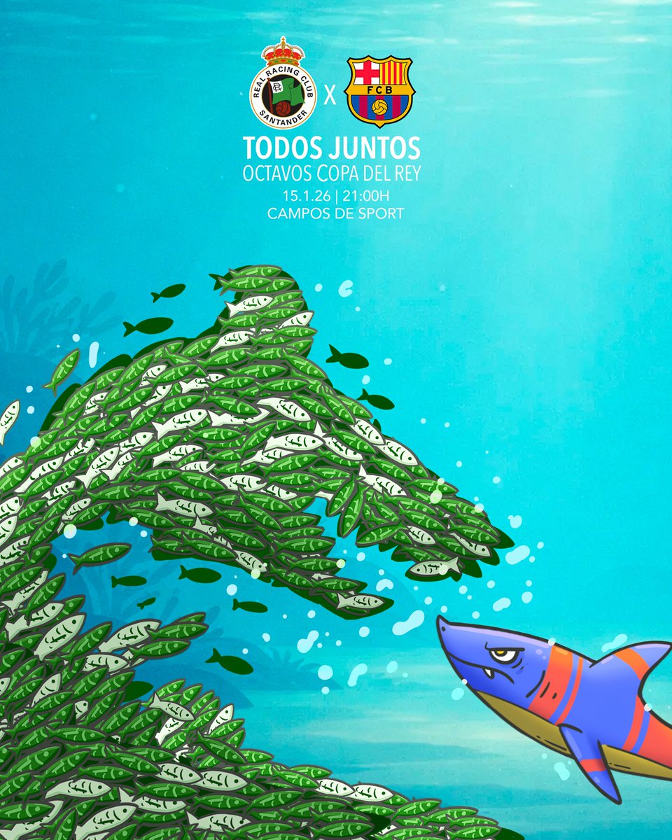 realracingclub's tweet image. 🏆 ¡OCTAVOS DE FINAL!

🆚 @FCBarcelona_es 
⏱️ 21:00 horas
🏟️ Campos de Sport 
#️⃣ #RacingBarça   

#CopaDelReyMAPFRE