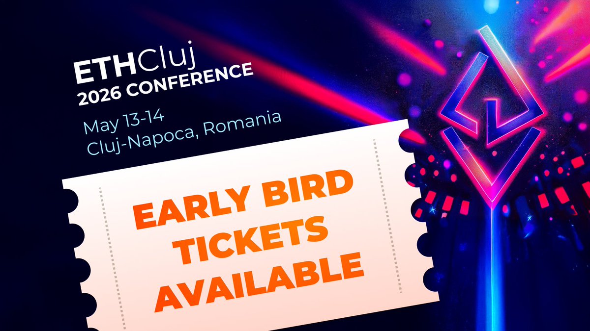 ETHCluj 2026 conference tickets are live starting today🎟️
We open with early bird passes - available until Feb 28, or until sold out.

Book on our website or through the link in the first comment
👇