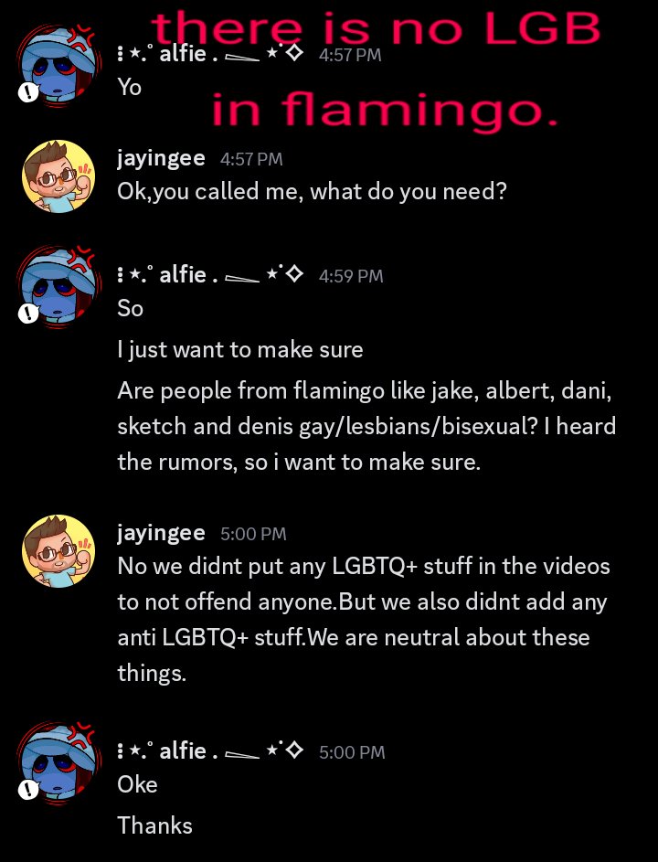 forkazoid's tweet image. there is no LGB in flamingo.