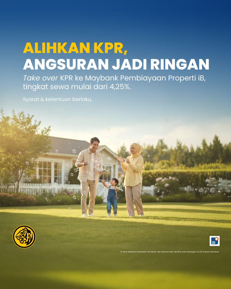 Angsuran pembiayaan rumah mulai terasa memberatkan? 💸
Take over KPR ke Maybank Pembiayaan Properti iB dan dapatkan berbagai keuntungan:
💥 Tingkat sewa mulai dari 4,25%.
💡 Proses mudah dan tersedia pilihan tenor hingga 20 tahun.
💰 Mendapatkan dana tambahan.
 
Ajukan Maybank