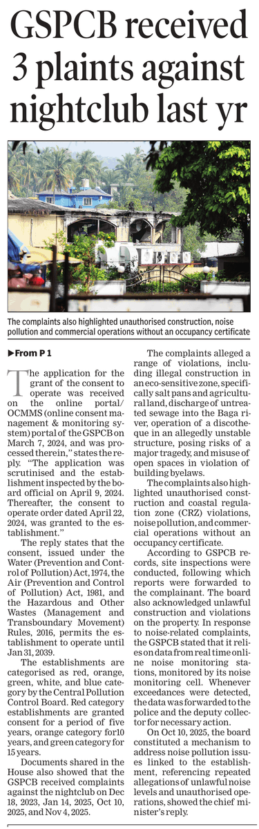 RajeshMenon70's tweet photo. Here is the real story behind Romeo by Birch operations. Our consistent reporting about blatant violations has been vindicated by none other than @goacm @DrPramodPSawant. We @TOIGoaNews published this on Jan 14 on our front page. 
#ArporaInferno
#Birch
#goanightclubfire