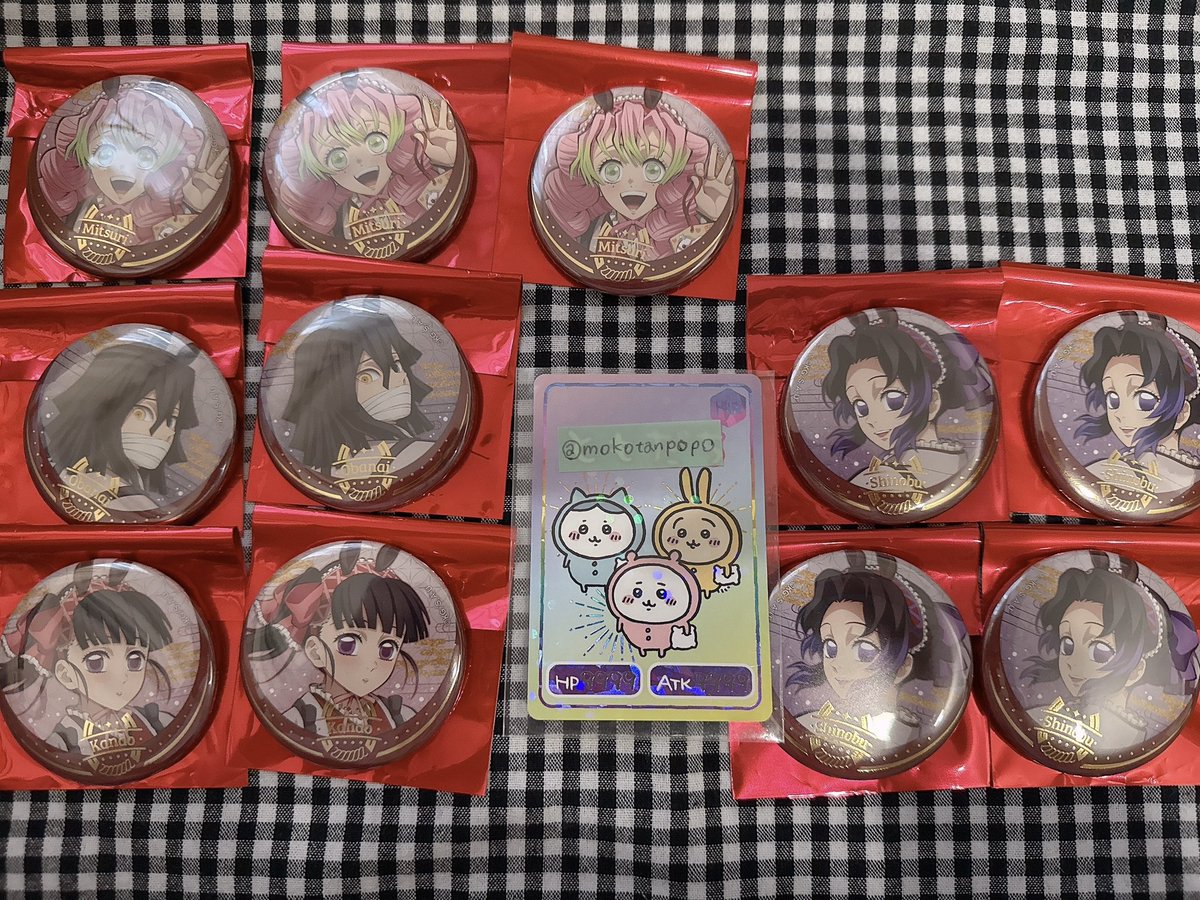 交換】鬼滅の刃 ufotable 干支 午年 缶バッジ 譲)蜜璃 しのぶ 伊黒