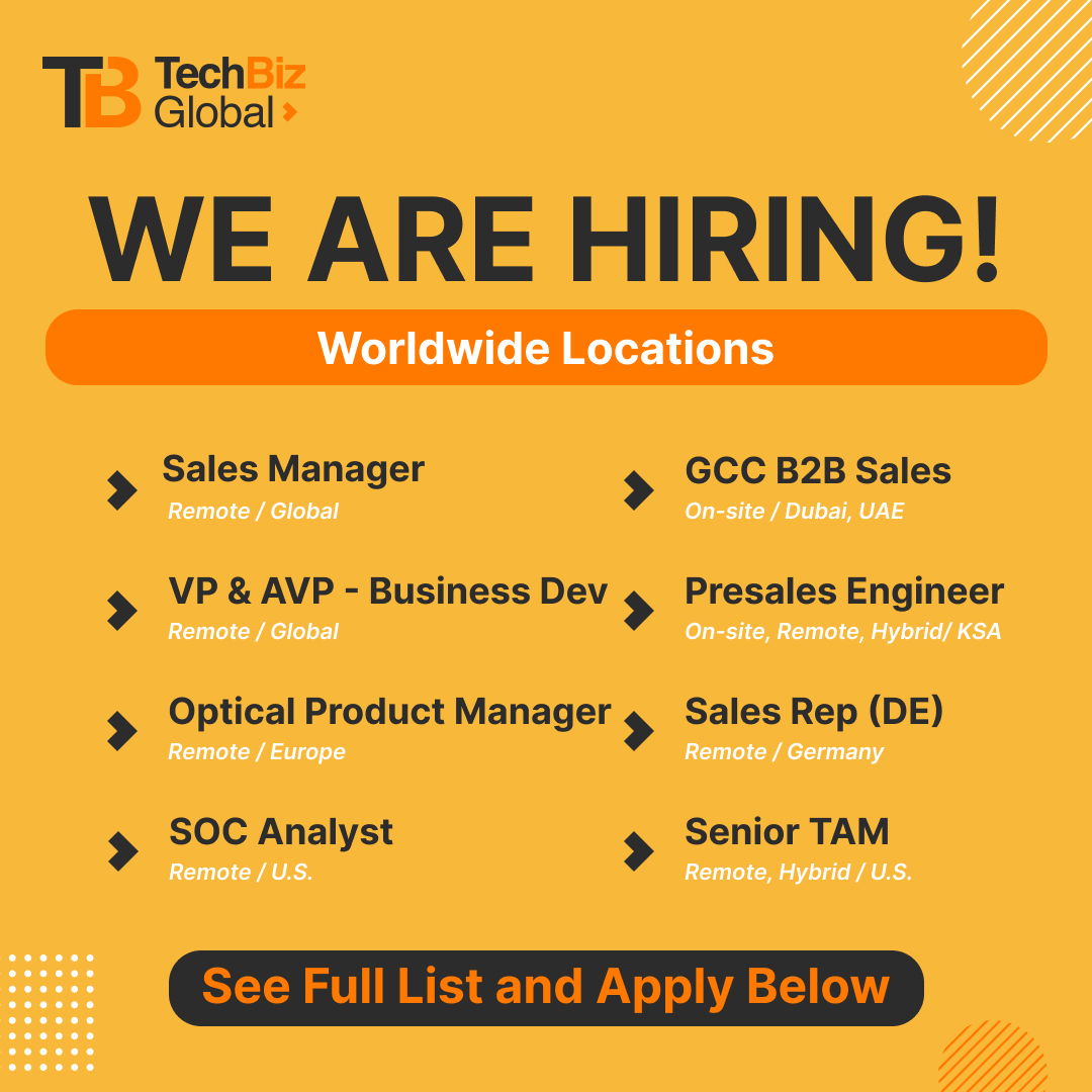 🌍✨TechBiz Global is hiring for multiple roles, from Sales &amp; Presales to SOC Analysts and Product Managers. Check out our openings and find your next career move with a trusted partner for growth. 
jobs.techbiz.global
#TechBizGlobal #WeAreHiring #CareerGrowth