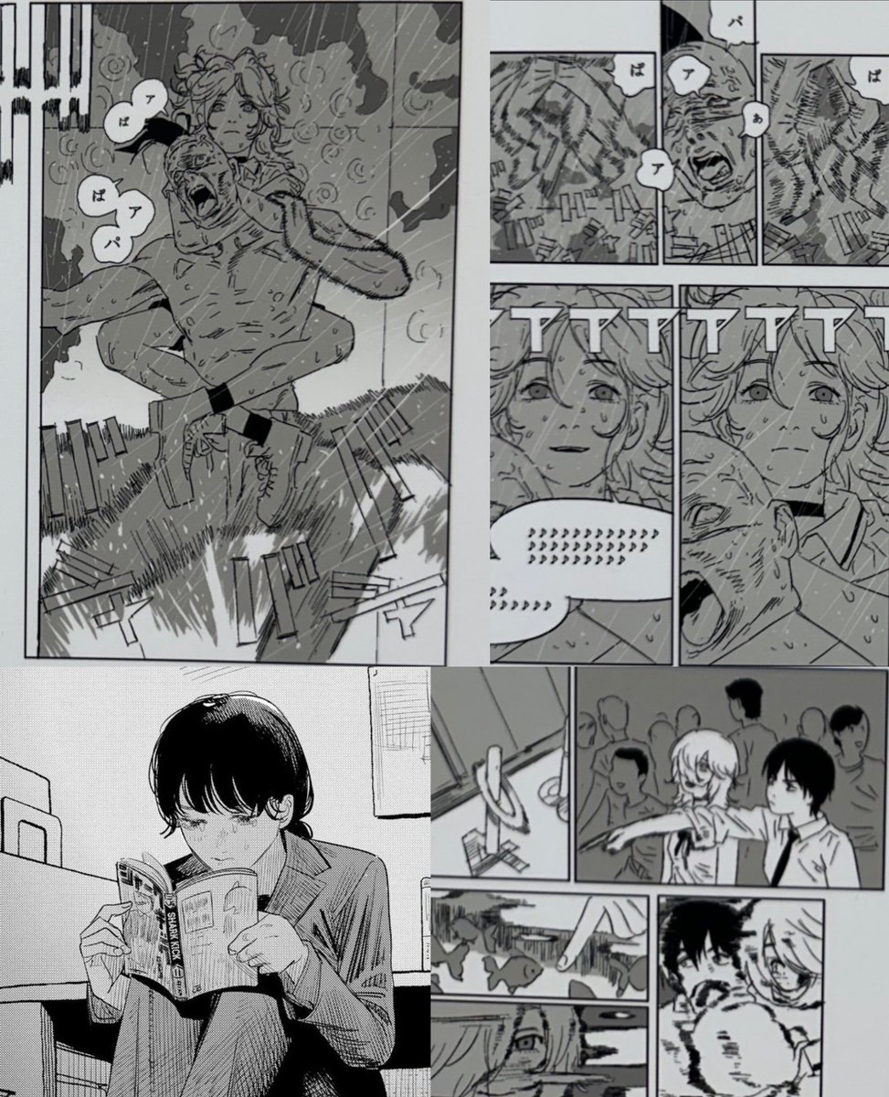 D_Kumii's tweet image. ‘Reze and Denji’ from Shark Kick at the Look Back exhibition