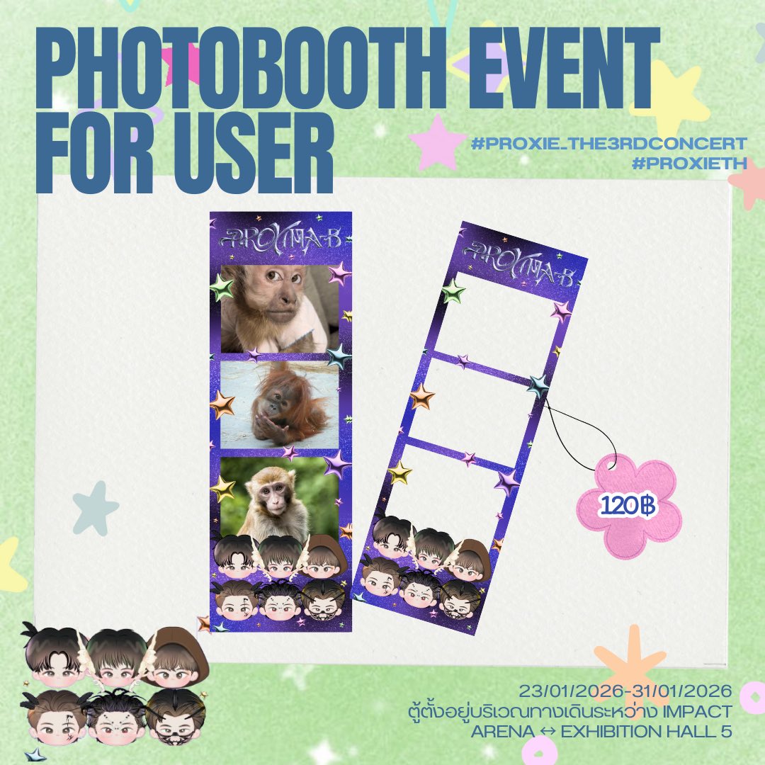 — pls kindly rt —

photobooth event for user 🌟
#PROXIE_The3rdConcert #PROXIEth 

⏳ : 23-31/01/2026
📍 : ตู้ตั้งอยู่บริเวณทางเดินระหว่าง IMPACT Arena ↔ Exhibition Hall 5

มาถ่ายกันเยอะๆ นะคะ🥳🥳
ถ่ายแล้วเอามาอวดกันด้วยน้าาา

🧡💛💚🩷🩵💜
____________________

photobooth service
