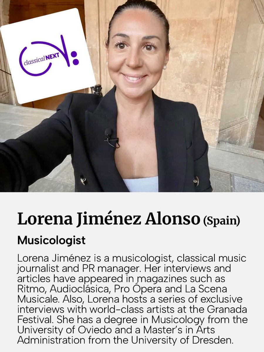 lorejial's tweet photo. Just in: Seleccionada, de nuevo, como Jurado Internacional del Classical:NEXT Innovation Award 2026, que se dará a conocer el próximo mes de abril en Budapest ⤵️
https://t.co/O4720qfKFZ
#ClassicalNEXT #NominatingCommittee #InnovationInMusic https://t.co/1z9OdQCqNE