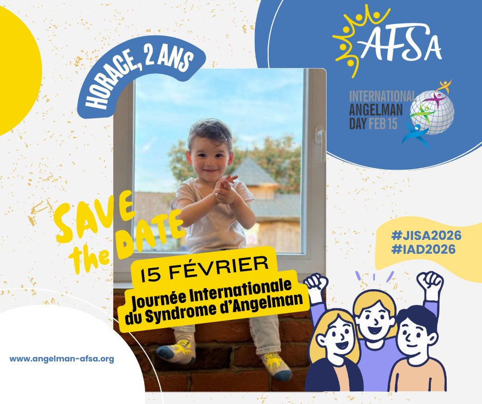 🥳Le 15 février nous célèbrerons la 𝐉𝐨𝐮𝐫𝐧𝐞́𝐞 𝐈𝐧𝐭𝐞𝐫𝐧𝐚𝐭𝐢𝐨𝐧𝐚𝐥𝐞 𝐝𝐮 𝐒𝐲𝐧𝐝𝐫𝐨𝐦𝐞 𝐝’𝐀𝐧𝐠𝐞𝐥𝐦𝐚𝐧 qui vise à mieux faire connaitre le SA dans le monde entier !
Découvrir nos actions et participer
👉urlr.me/fAVvTB
#angelman #JISA2026 #IAD2026