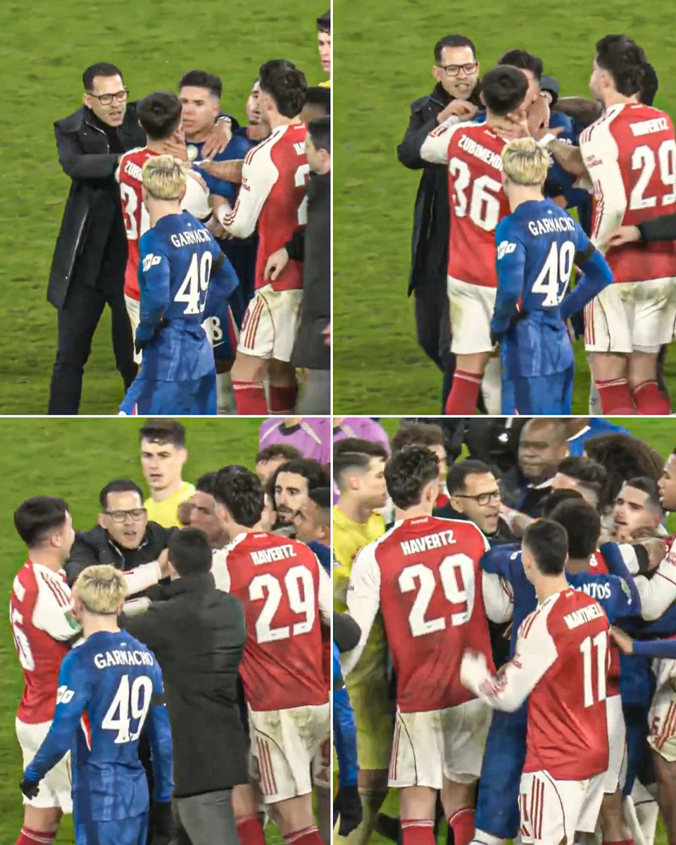 Liam Rosenior was in the middle of Enzo Fernandez and Martin Zubimendi’s full time confrontation 🫣

He’s only been in the job for a week 😅