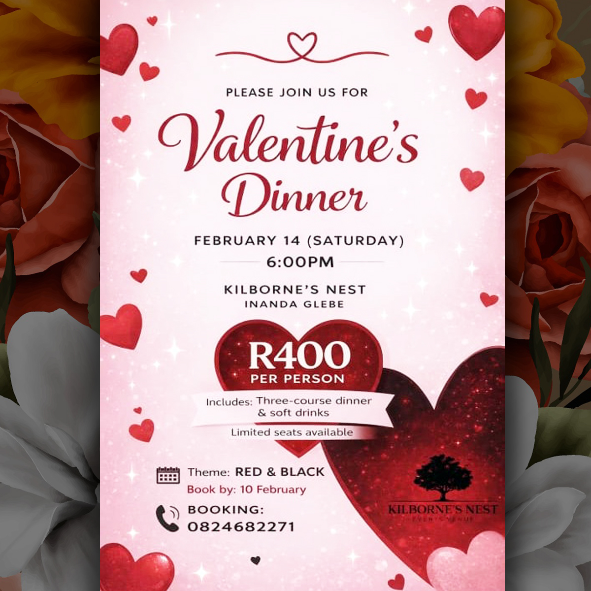 wozenanda's tweet photo. This will be a day to remember ... on 14 February 2026 at Kilborne’s Nest, next to Inanda Seminary ... It promising to be the best Valentine’s event in Durban’s True North. Treat your loved one to an unforgettable evening of great food, great company ... Woza eNanda. https://t.co/UFy4MgLmqB