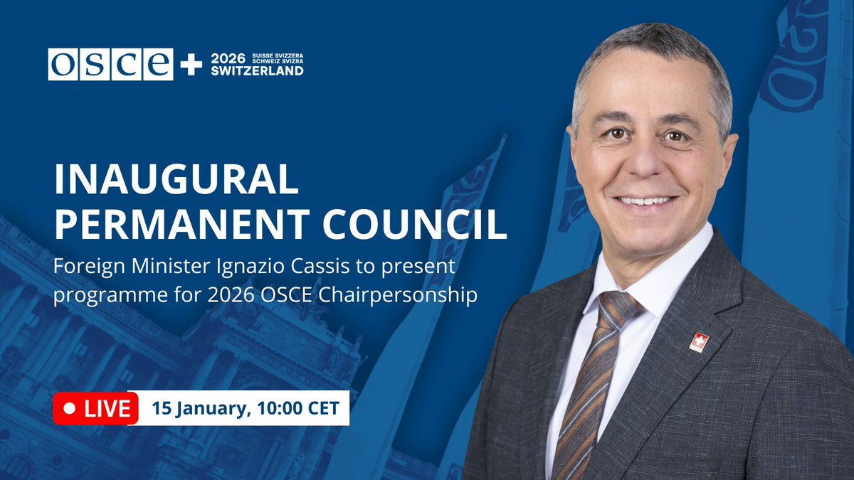 Today we welcome <a href="/OSCE/">OSCE</a> Chairperson in Office, Ignazio Cassis, for the inaugural Permanent Council.

🇮🇹 fully supports🇨🇭priorities for 2026 #OSCE Chair. We look forward to a close and fruitful cooperation.