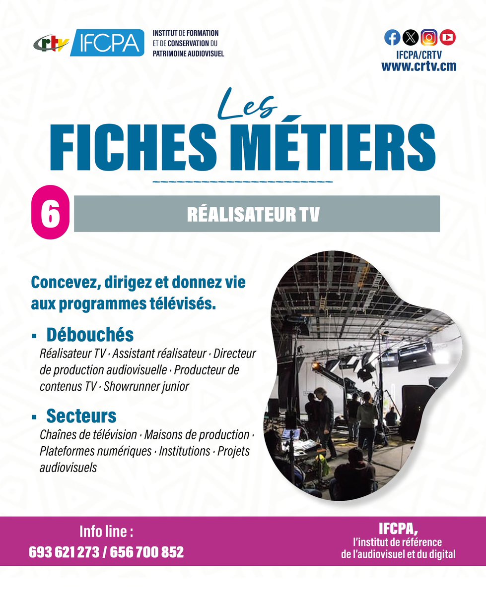 🎥 Et si vous étiez celui ou celle qui donne le tempo à l’écran ?
Concevoir, diriger, coordonner… le Réalisateur TV transforme une idée en programme qui capte, émeut et marque les esprits.
📌Nous formons des esprits créatifs capables de piloter des productions télévisées.