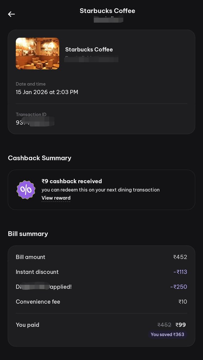 CatchMeAbhiOrb's tweet image. Paying 99 for the Pass &amp;amp; 99 for the Food 🔥🔥

Starbucks is running 25% Flat off on all orders and add 250 INR flat off on that.

99 Paid is again at 20% Effective Disc via District Voucher

Crazyyyy Good!!!!

❤️❤️❤️❤️

#district #starbucks