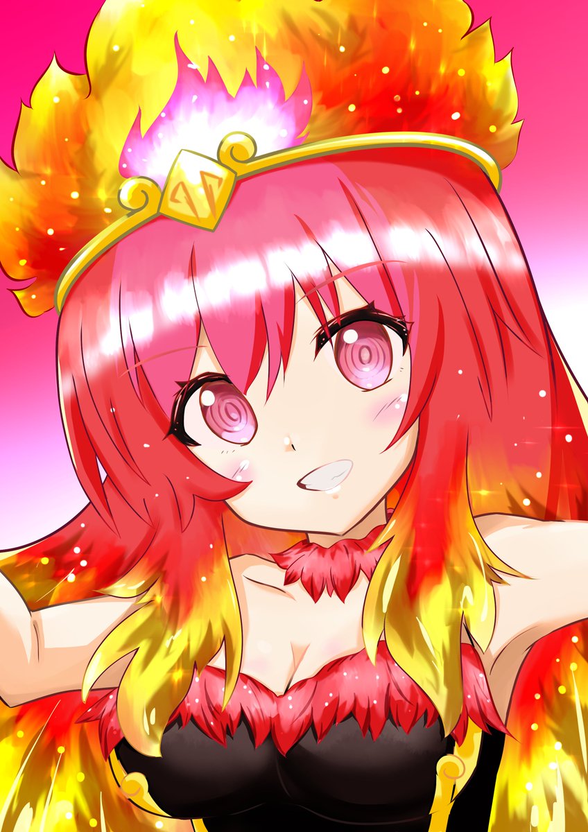 去年から少しづつ描き進めてやっとこさ仕上げれた💦
という事で朱雀ちゃんにいつも活動ありがとうの気持ち✨
感謝(*´ω｀*)✨
#朱雀ナナミ　#画ンギマリ