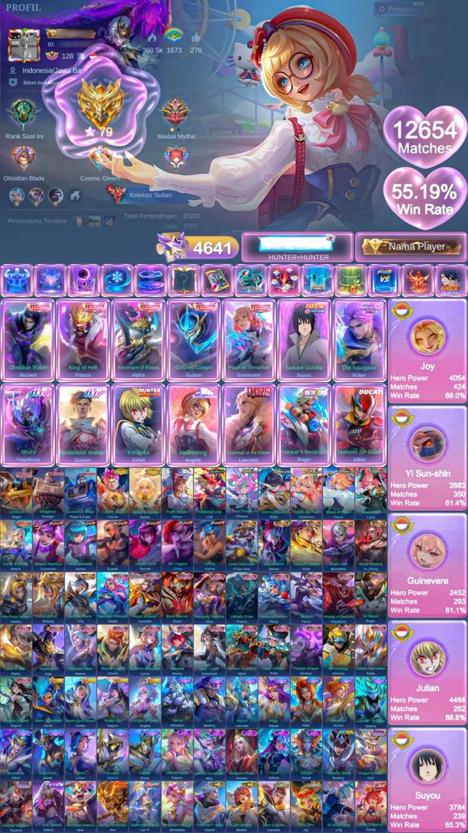 hai hai mau jual akun pribadi nih dari 2017 sampe sekarang nih  

email pribadi semua bisa diganti nanti dan ada bukti topup pertama 

detil nya disini drive.google.com/drive/folders/… 
open harga 5,5 nego silahkan 
COD bandung/jakarta bisa
#wtsakunml #zonauang #jualakunml #akunml