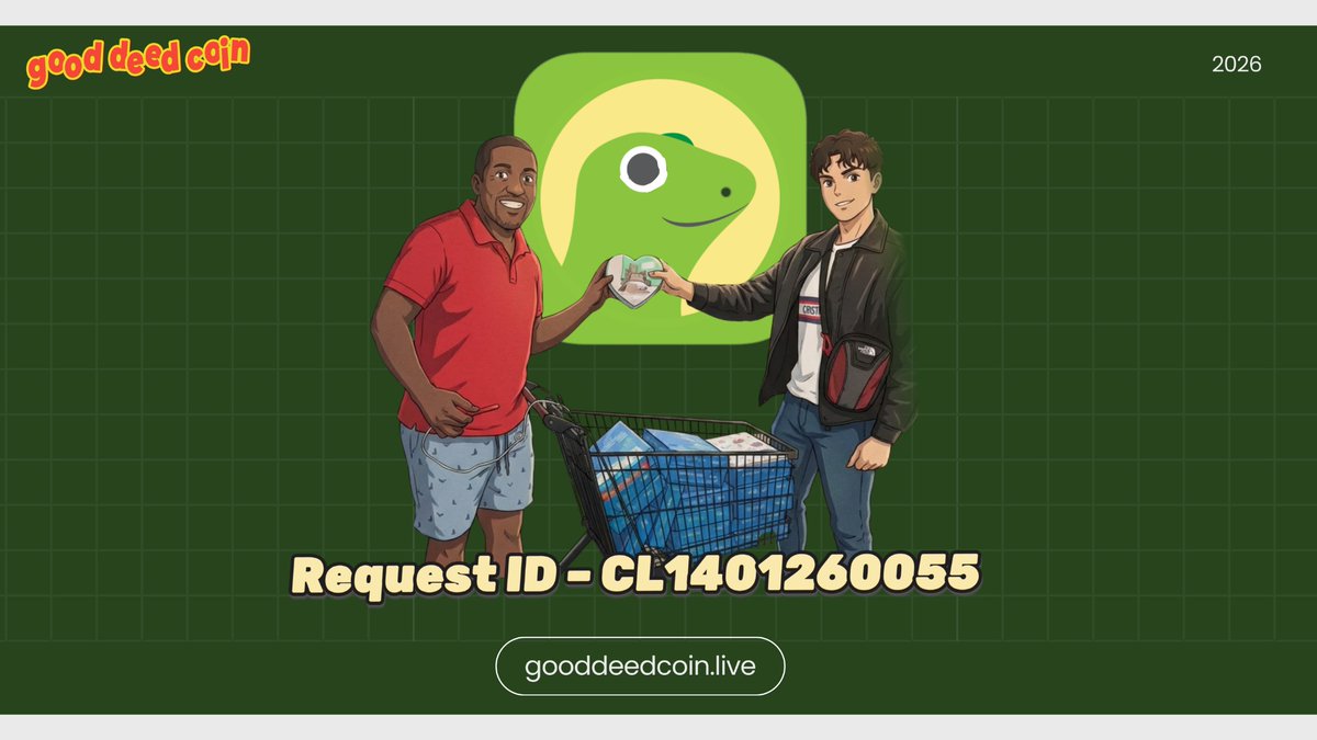 Grindalldaylong's tweet image. Public verification post for CoinGecko listing request CL1401260055 and CoinMarketCap request #1322173.

GeckoTerminal :  geckoterminal.com/solana/tokens/…

CMC Dexscan :
dex.coinmarketcap.com/token/solana/C…

Token : Good Deed Coin
CA:
CT6NiDYbHVxNFEewXcXAhxNzpo7ce8nPQh8vXGL5pump