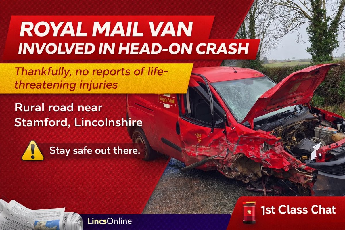 1stclasschat's tweet image. 🚨 Royal Mail van involved in head-on crash 🚨

The incident happened on a rural road near Stamford, Lincolnshire. Emergency services attended and the road was closed.

Thankfully, no life-threatening injuries reported.

Stay safe out there 📮🚐