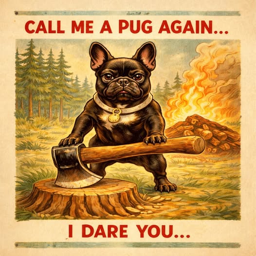 frenchieclub247's tweet image. He's an angry pug 🤣
