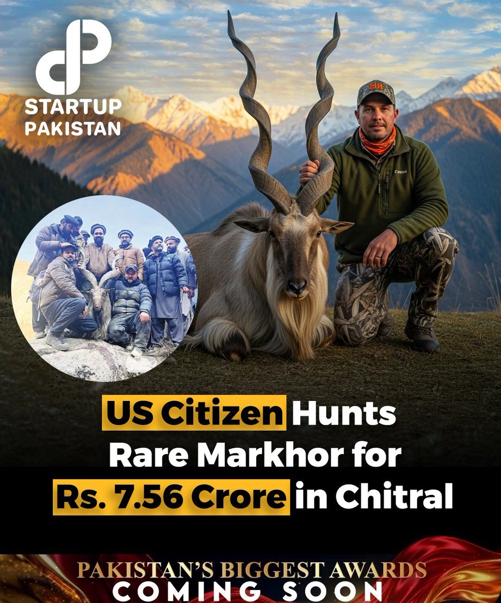 An American hunter successfully hunted a rare Kashmiri Markhor as part of a conservation initiative.