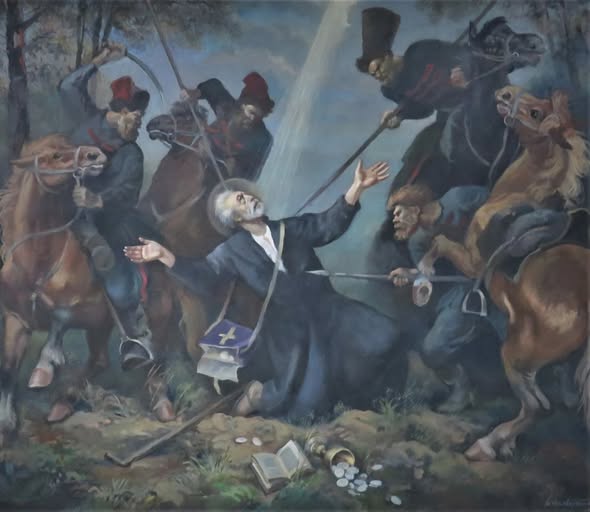 Darekbrzoza's tweet image. Oprawcy zawlekli więc samego Andrzeja do stojącej na rynku szopy, która służyła mieszkańcom miasteczka za rzeźnię. Rzucili go na stół rzeźnicki. Wokół szopy zgromadziło się kilka osób, które oglądały kaźń przez okna i szpary między deskami w ścianach. Kozacy najpierw zrobili…