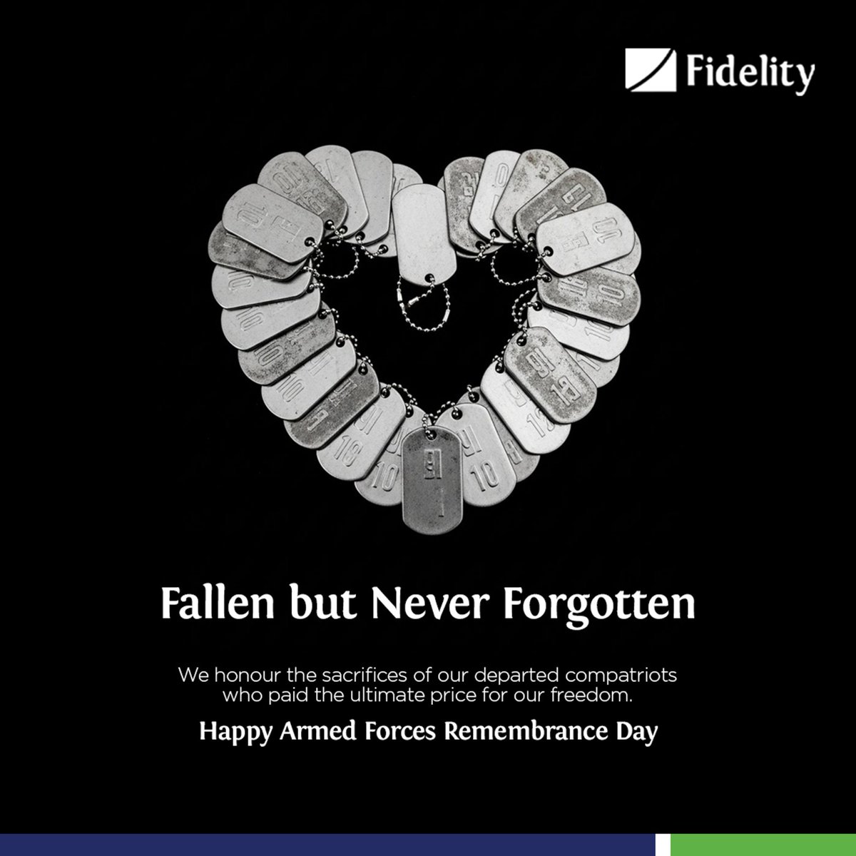 fidelitybankplc's tweet photo. Today, We remember those who stood in service.
Their courage etched into history. Their sacrifice remains our freedom.
Happy Armed Forces Remembrance Day.
#ArmedForcesRemembranceDay #FallenButNeverForgotten #WeAreFidelit https://t.co/5Mtmjw6u9f
