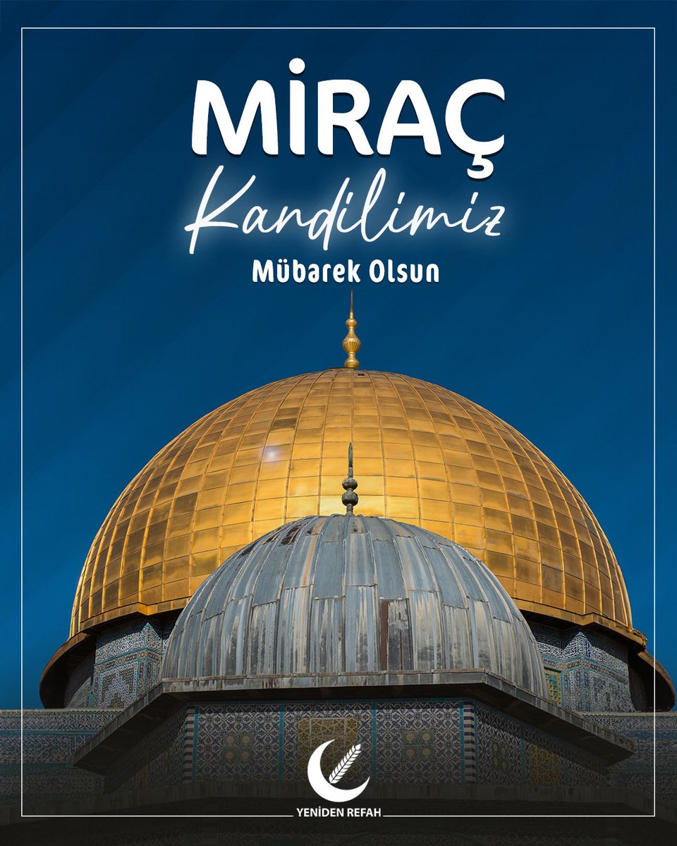 Peygamber Efendimiz’in Miraç yolculuğunu andığımız bu mübarek gecenin; milletimize huzur, ülkemize birlik ve kardeşliğimize güç vermesini diliyorum. Miraç Kandilimiz mübarek olsun.