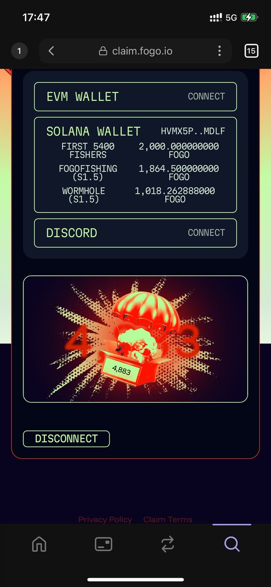 在fogo fishing 投入了大概几十U，得了4883个币，结果币安 alpha 240分就能得4000个币，还是一顿猪脚饭了…