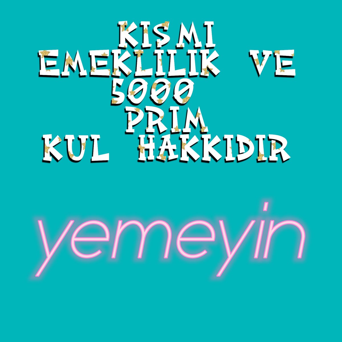 <a href="/EytEmeklilerFed/">EYT VE EMEKLİLER FEDERASYONU</a> <a href="/ArzuLastikci/">EYT & EF Arzu LASTİKCİ</a> <a href="/EYT_ED/">EYT VE EMEKLİLER DERNEĞİ</a> KUL HAKKI
#5000KısmiSözdeKaldı

“EYT’de mağduriyet olmayacak” dediniz.

Yasa çıktı.
2 hakkımız masada bırakılarak yok sayıldı.

Bu adalet değil, sözden dönmektir .

5000 Prim ve Kısmi Emeklilik HAKTIR !

Gasp edilemez !

#EmekliKökMaaşlarına35BinSeyyanen
<a href="/RTErdogan/">Recep Tayyip Erdoğan</a> 
<a href="/isikhanvedat/">Prof. Dr. Vedat Işıkhan</a>