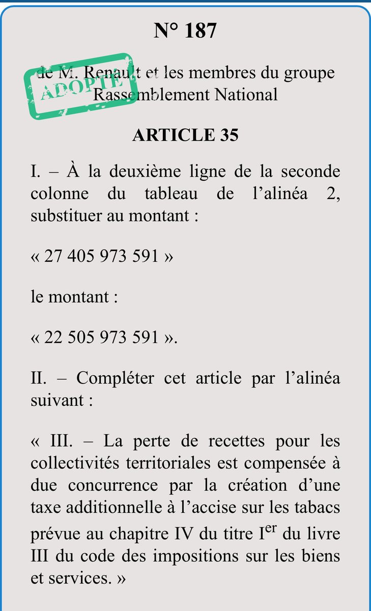 ⚠️𝐑𝐍 : 𝐋𝐄 𝐏𝐀𝐑𝐓𝐈 𝐀𝐍𝐓𝐈 -𝐓𝐄𝐑𝐑𝐈𝐓𝐎𝐈𝐑𝐄𝐒 

Le groupe RN a présenté et voté un amendement qui supprime 5 mds € de dotations aux collectivités locales. 

La démagogie du RN a un prix : la qualité de vie et le dynamisme dans nos territoires. 

#plf26 #DirectAN