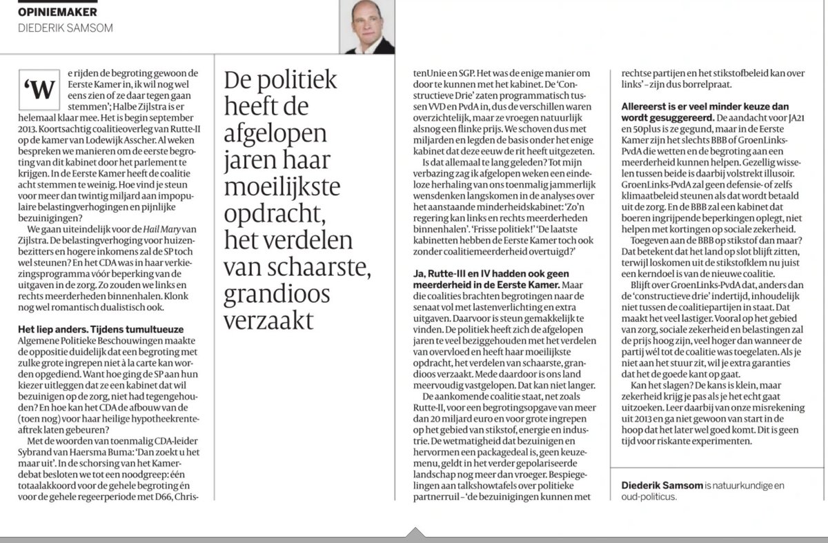 De ervaring was toch echt aanwezig.  #minderheidskabinet.