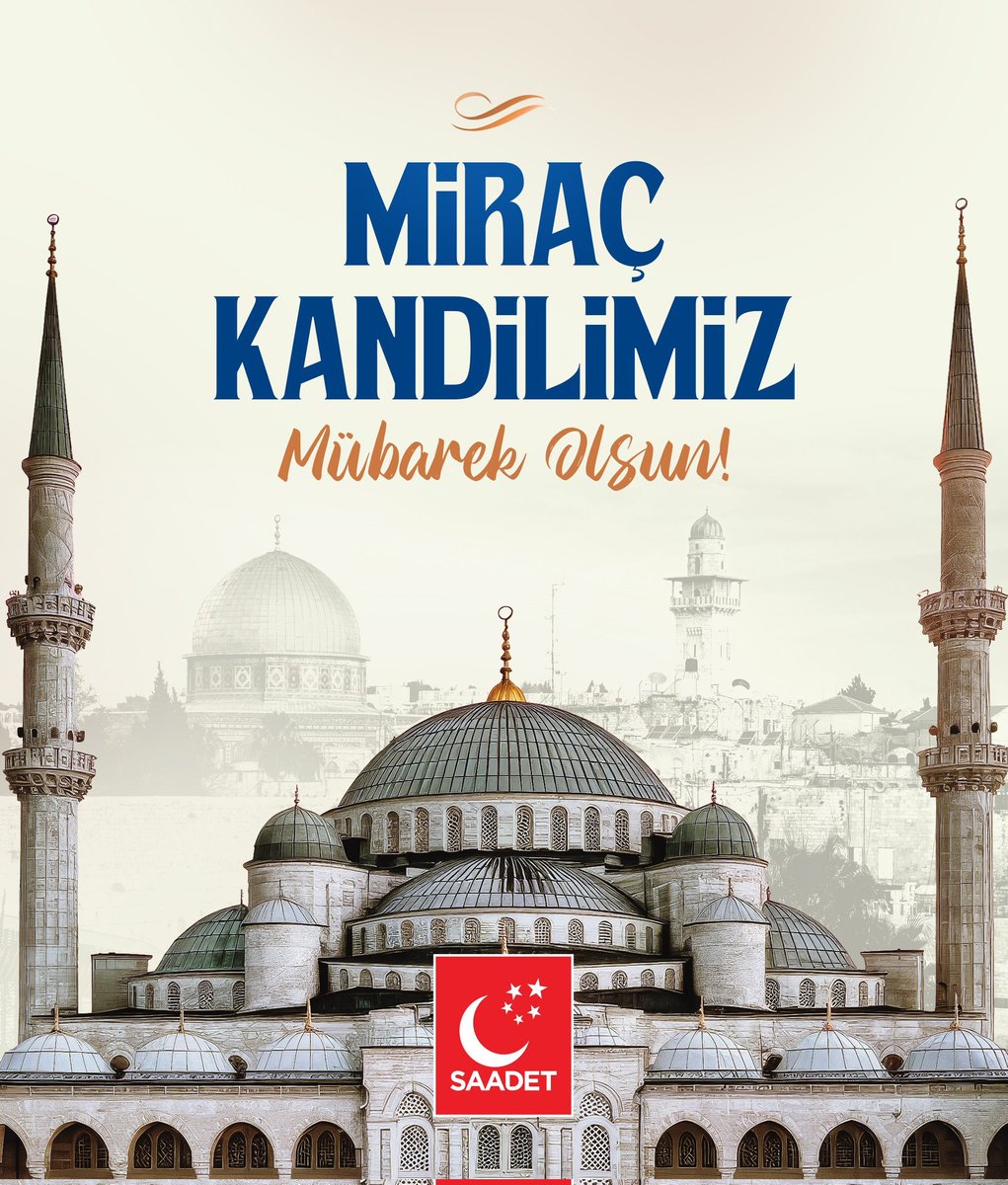 Aziz milletimizin ve tüm İslam âleminin Miraç Kandili mübarek olsun. 

Bu mübarek gecenin Peygamber Efendimizin Miraca yükselmesine şahit olan Mescid-i Aksa başta olmak üzere zulüm altında olan tüm Müslüman ülkelerin kurtuluşuna vesile olmasını temenni ediyoruz.
