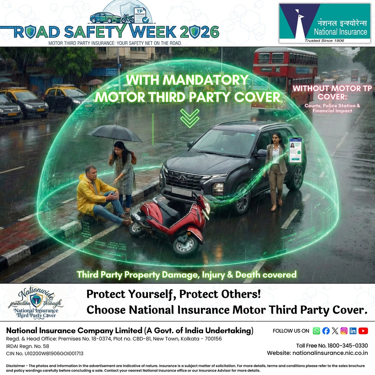 NICLofficial's tweet image. Motor Third Party Insurance is not just a legal requirement, but a vital safeguard on the road.

With National Insurance Motor TP Cover, drive responsibly and confidently, knowing you are protecting yourself and others every time you’re on the road.

#MotorThirdPartyInsurance