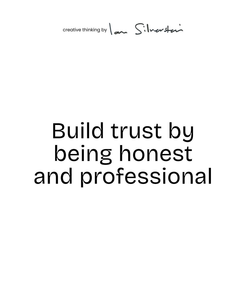 Honesty and professionalism build trust. How do you connect with your clients? #places #spaces #people #blessed #choices #LDN #London

Schedule a call to discuss your creative / branding project... iansilverstein.com