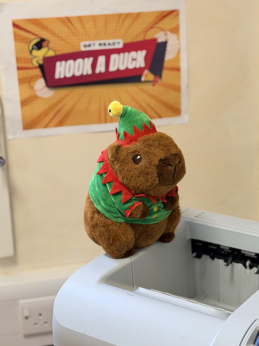 baxterbc6's tweet image. This festive beast is promoting the business students in their new “hook a duck” event. Coming soon.