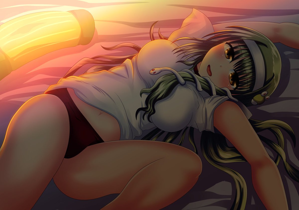 怪しいお宿でサービス従業員やっている世界線の早苗さん。 