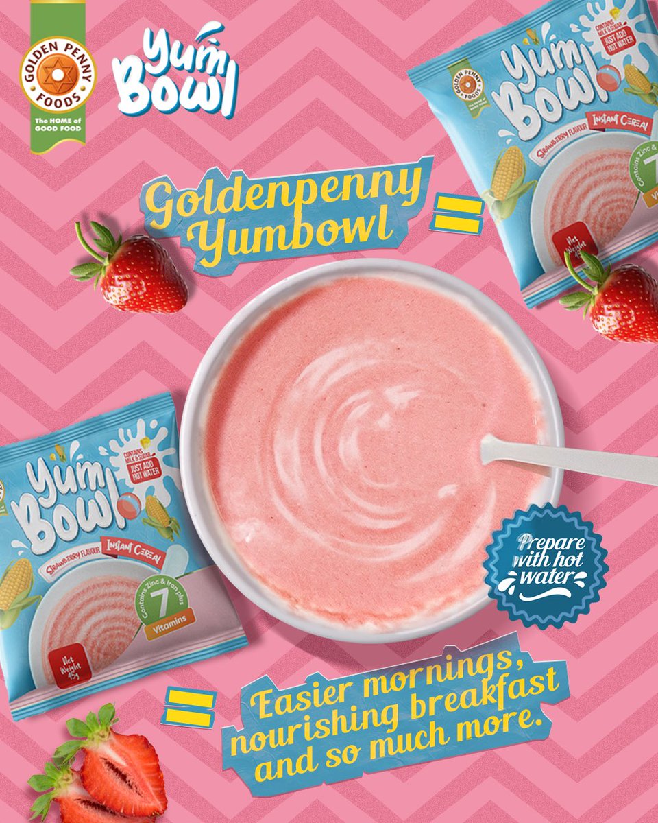 All you need to do is add hot water, stir well, serve and enjoy!

#GoldenPennyYumBowl 
#WorldOfWOnder
#WonderInABowl