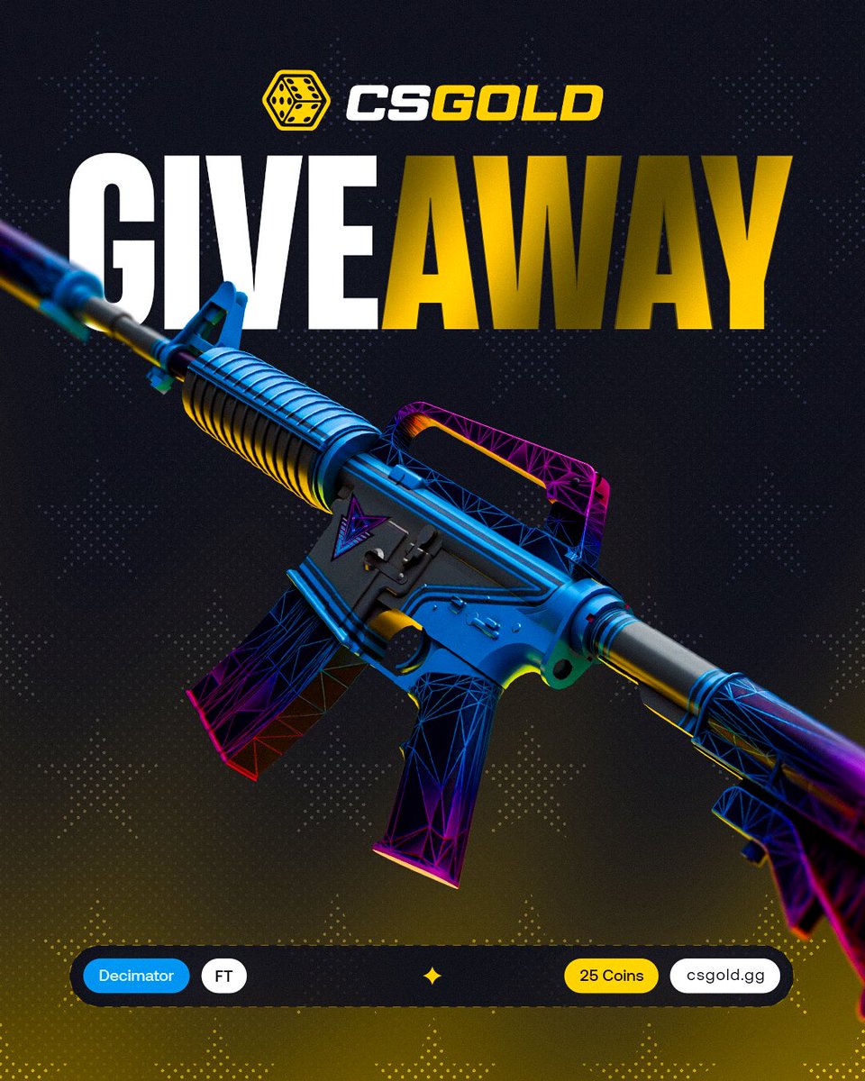 CSLOOTio's tweet image. CS2 M4A1-S Decimator Giveaway! 💸

✅ Follow @CSLOOTio &amp;amp; @csgoldbet 
✅ Like, Retweet &amp;amp; Tag a Friend

Rolling in 7 Days, Good Luck! ⏱️
