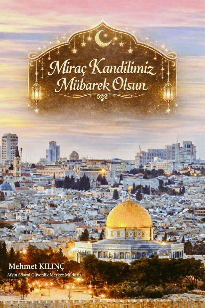 Miraç kandilimiz mubarek olsun.
Bu mübarek gecenin sizlere, aziz milletimize, islam alemine ve tüm insanlığa hayırlar getirmesini  Yüce Allah 'tan niyaz ederim.
#MiraçKandili
