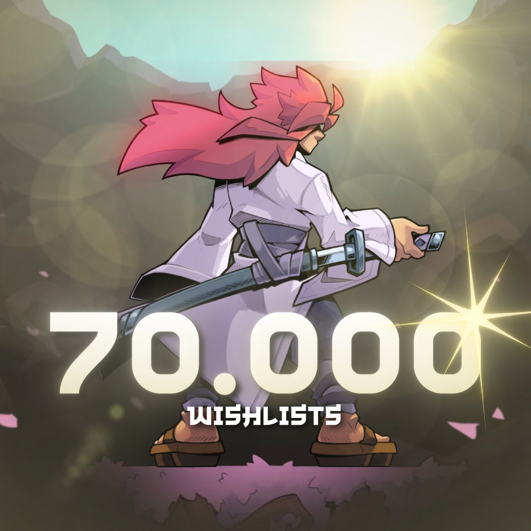 ブラジル製、和の剣戟死にゲーアクション『Onikura オニクラ』ウィッシュリスト登録数合計70000到達。全世界の侍のご協力にギガ感謝を申し上げます。