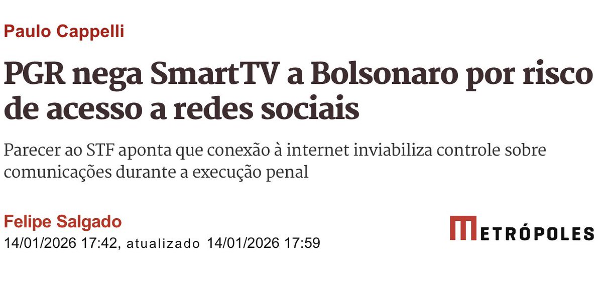 JHNdeF's tweet image. A PGR se manifestou contra a Smart TV para @jairbolsonaro alegando riscos, enquanto o governo distribui aparelhos em presídios federais.
Existe tecnologia para bloquear acesso a redes sociais como WhatsApp, Instagram, Facebook e similares em Smart TVs! 
Se tecnicamente é viável e…