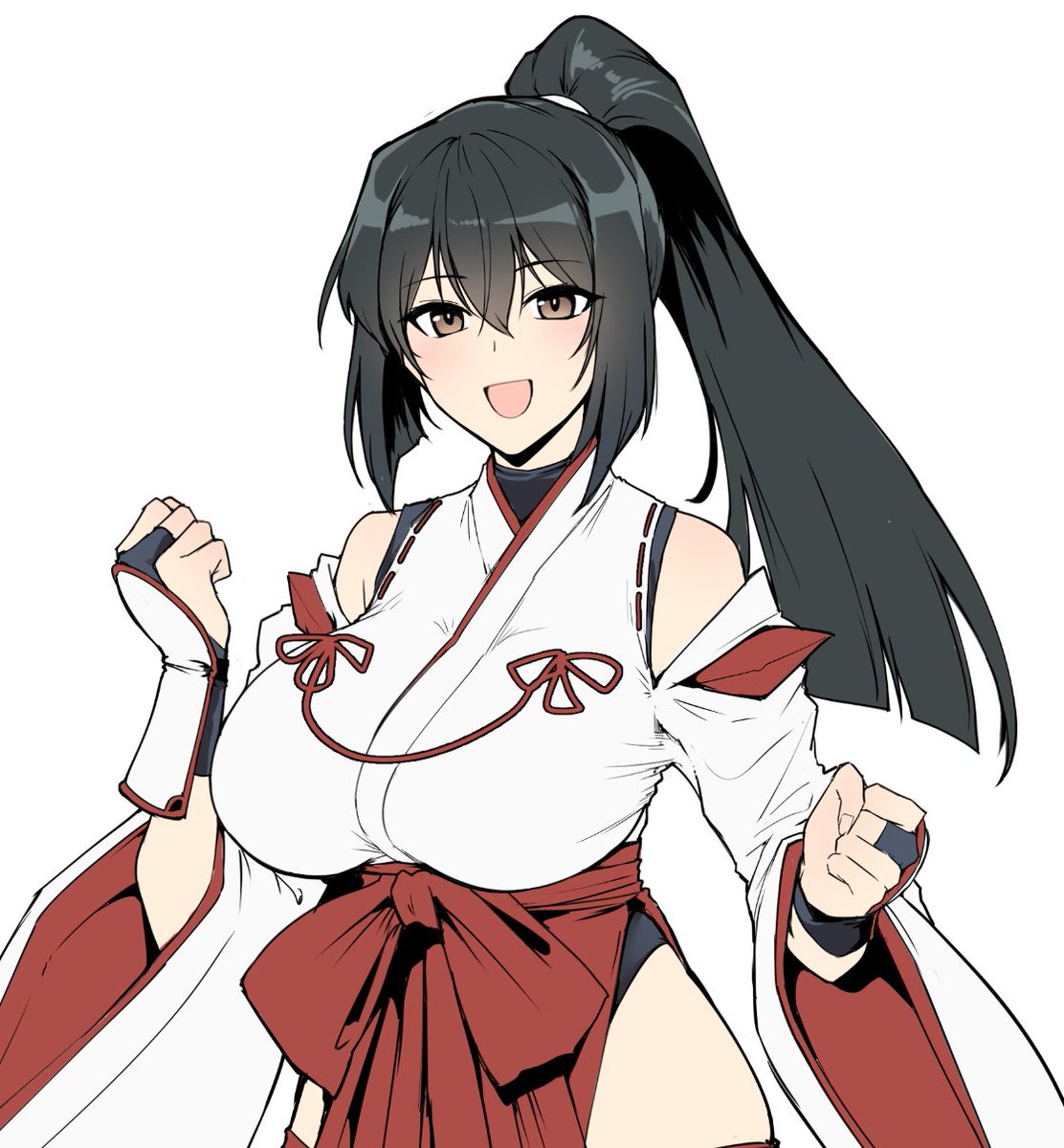 巫女ものでヤラレ役でさっさとひん剥かれてて妖魔くんたちにえっちらほいさされてるだけだったモブ巫女さんたちが可哀想だったのでちゃんとした設定画みたいなのを練習がてらつくっていたんだけど、モブに属性を盛りすぎている… 