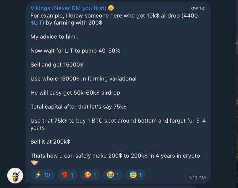 hrithikk's tweet image. someone who said if you got 15k$ airdrop in $LIT then deposit it back to casino through his invitelink 

now he is saying “ most people in crypto don't understand value of money tbh” 

aight buddy thanks