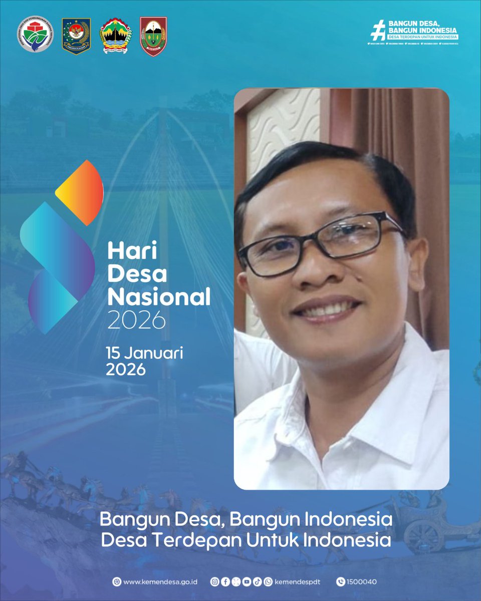 SEMARAK HARI DESA NASIONAL 2026
Bangun Ds Bangun Indonesia
Ds Terdepan utk Indonesia
<a href="/prabowo/">Prabowo Subianto</a>
<a href="/gibran_tweet/">Gibran Rakabuming</a>
<a href="/YandriSusanto/">Yandri Susanto</a>
<a href="/ArizaPatria/">Ariza Patria</a>
<a href="/kemendespdt/">#BangunDesaBangunIndonesia</a>
<a href="/desapenusantara/">desapesonanusantara</a>
<a href="/bpsdmkemendesa/">Bpsdm Kemendesa</a>
#HariDesaNasional2026
#BangunDesaBangunIndonesia
#DesaTerdepanUntukIndonesia
#PendampingDesaHebat