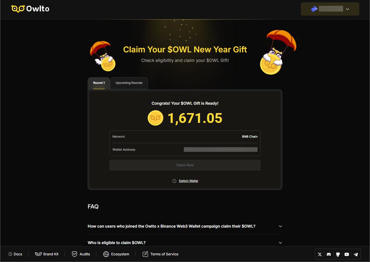 📌 $OWL เปิดให้เช็ค Airdrop แล้ว 🪂

ไปเช็คได้ที่: claim.owlto.finance
เปิดเคลมหกโมงเย็น

ส่วนราคาตอนนี้ ~$0.05