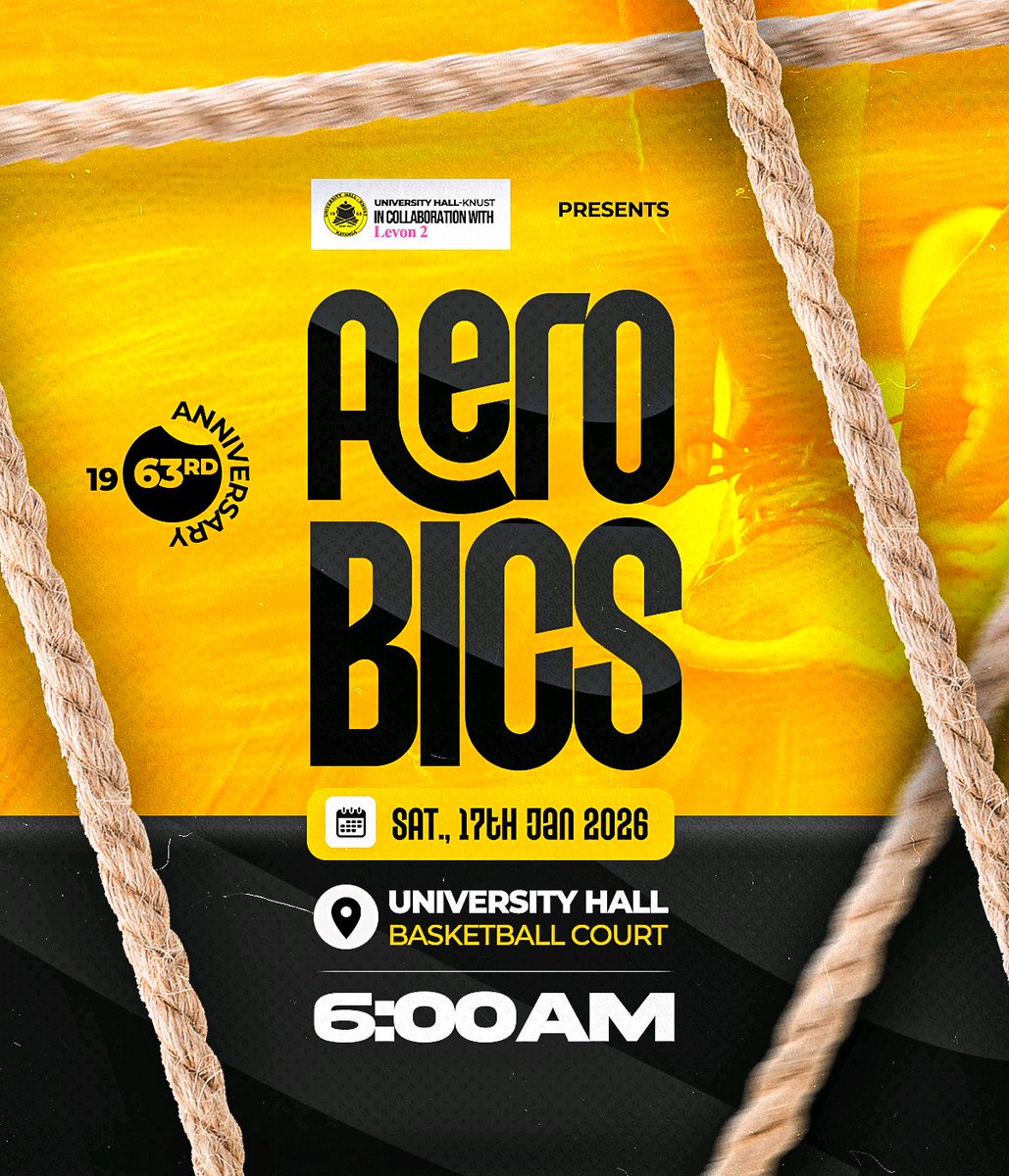 🟨⬛️FELLOWS,
You’re all invited to our upcoming Aerobics Session — a time to energize the body and refresh the mind.
In addition to the aerobics workout, there will be indoor games and recreational activities. Let’s show up and stay active.
FELLOOOOOOOWS, CHARRGE🟨⬛🔥