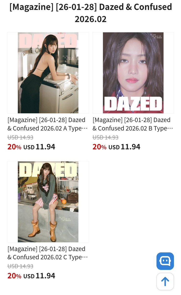 minniepic_'s tweet image. ★i-dle GLOBAL UNION
@Ktown4u_com × @minniepic_
🌸[Magazine] Dazed &amp;amp; Confused 2026.02 (Cover : i-dle : MINNIE / Content : i-dle : MINNIE 18p) is now OPEN !
✔️ You can order the [Magazine] through FC LINK and get a 20% discount on the Ktown4u website 
⌚ until SOLD OUT
🛒 Fanclub…
