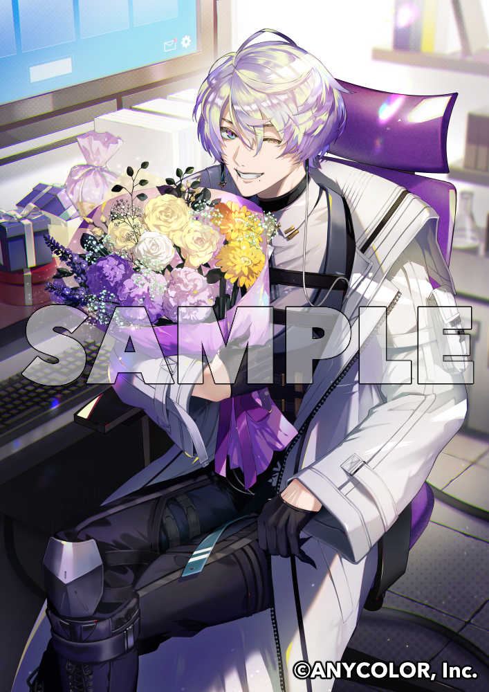 yuui_chi's tweet image. クロード クローマーク(ClaudeClawmark)さんの誕生日を記念した『誕生日グッズ＆ボイス2026』のビジュアルを担当させて頂きました。宜しくお願いします！
#NIJISANJI_EN