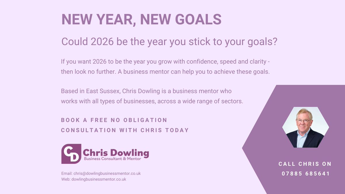 DowlingMentor's tweet image. Could 2026 be the year you stick to your goals?
Business mentoring has become one of the most powerful tools for business growth and can help you achieve your goals. If you’re ready to grow your business in 2026, let’s have a chat. #businessmentor #businessgrowth #businessgoals