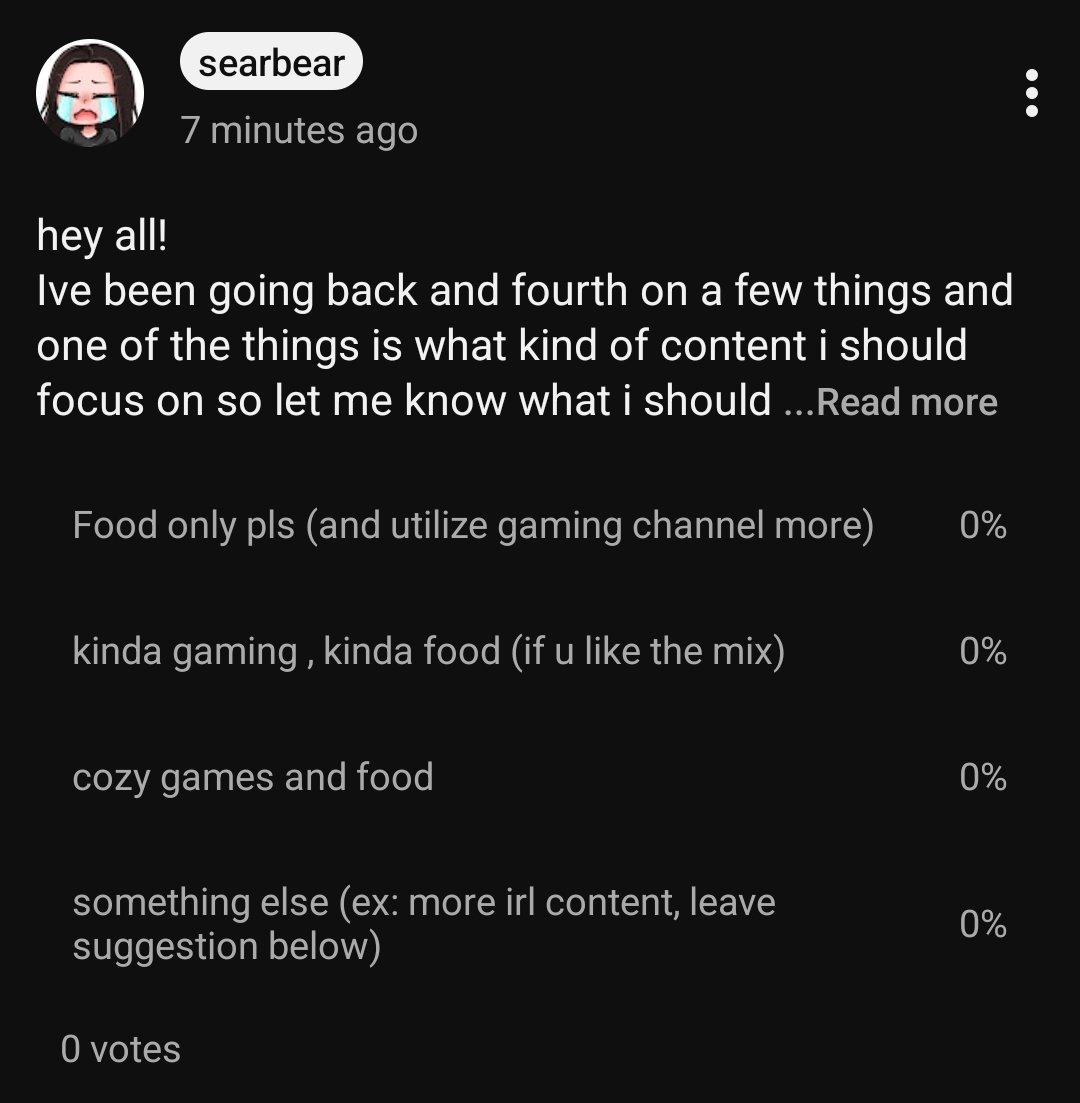 Thesearbear's tweet image. Gotta poll up on yt 👀

youtube.com/post/UgkxAwM1Q…