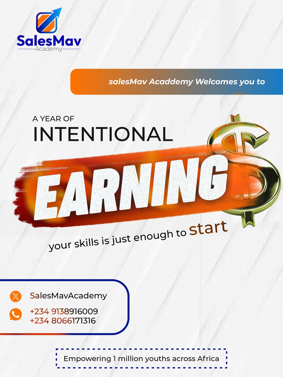Welcome to a new year at SalesMav Academy.

This year is about intentional earning; building skills that pay, learning sales that convert, and applying strategies that work in the real world.

You don’t need to know everything.
Your skills are enough to start, clarity and